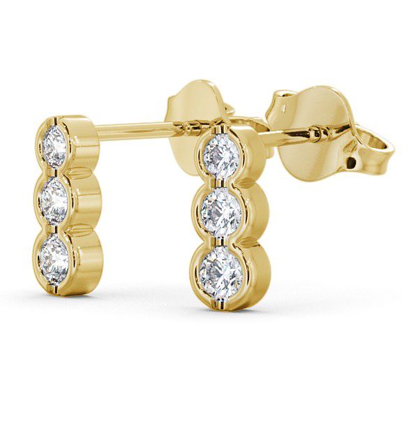 Journey Round Diamond Bezel Set Earrings 18K Yellow Gold ERG33_YG_THUMB1