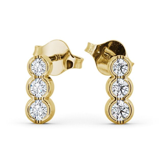 Journey Round Diamond Earrings 18K Yellow Gold - Kirkby ERG33_YG_UP