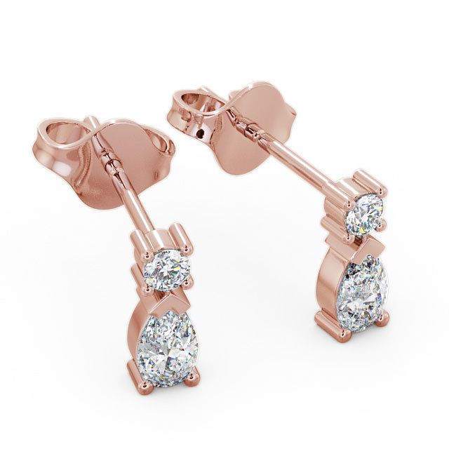 Drop Pear Diamond Earrings 9K Rose Gold - Adeyfield ERG34_RG_FLAT