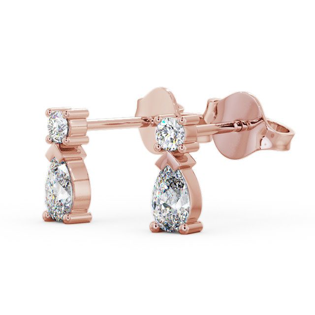 Drop Pear Diamond Earrings 9K Rose Gold - Adeyfield ERG34_RG_SIDE