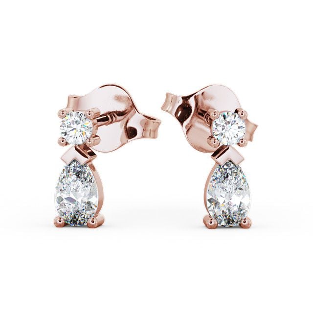Drop Pear Diamond Earrings 9K Rose Gold - Adeyfield ERG34_RG_UP