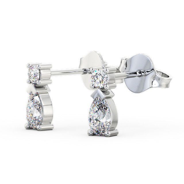 Drop Pear Diamond Earrings 18K White Gold - Adeyfield ERG34_WG_SIDE