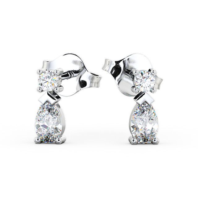 Drop Pear Diamond Earrings 18K White Gold - Adeyfield ERG34_WG_UP