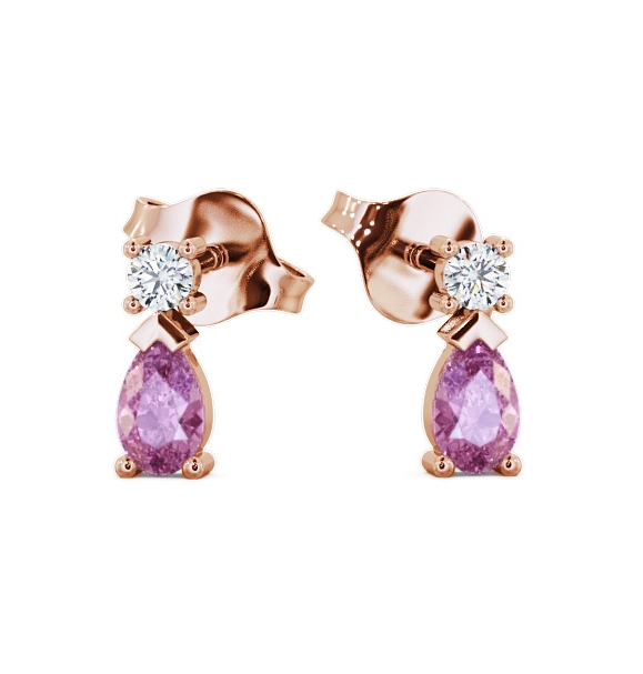  Drop Style Pink Sapphire and Diamond 0.72ct Earrings 9K Rose Gold - Adeyfield ERG34GEM_RG_PS_THUMB2 