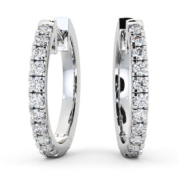 Hoop Round Diamond Earrings 18K White Gold ERG35_WG_THUMB2 