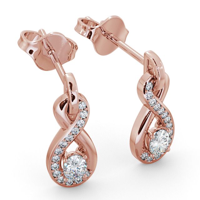 Drop Oval Diamond 0.41ct Earrings 18K Rose Gold - Dunslea ERG36_RG_FLAT