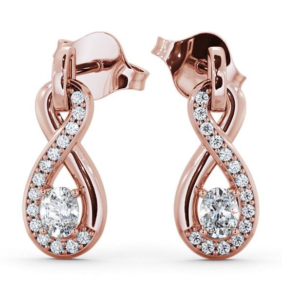  Drop Oval Diamond 0.41ct Earrings 18K Rose Gold - Dunslea ERG36_RG_THUMB2 