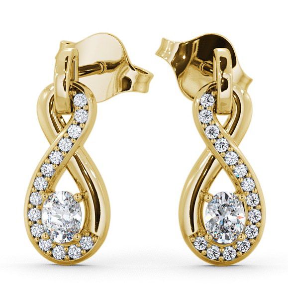  Drop Oval Diamond 0.41ct Earrings 9K Yellow Gold - Dunslea ERG36_YG_THUMB2 