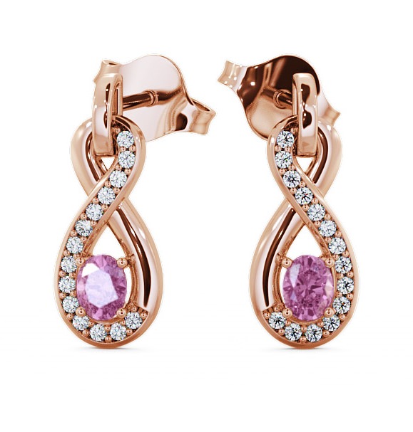  Drop Style Pink Sapphire and Diamond 0.81ct Earrings 9K Rose Gold - Dunslea ERG36GEM_RG_PS_THUMB2 