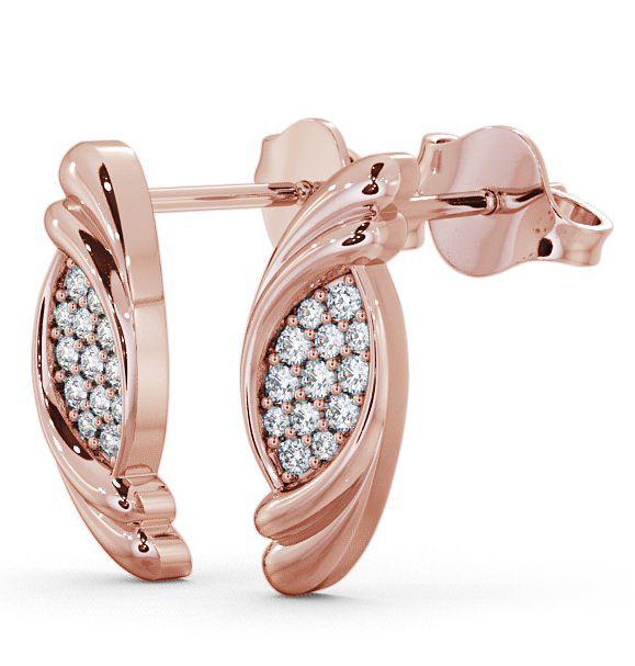 Cluster Round Diamond Marquise Design Earrings 18K Rose Gold ERG37_RG_THUMB1 