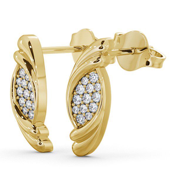 Cluster Round Diamond Earrings 18K Yellow Gold - Periton ERG37_YG_THUMB1