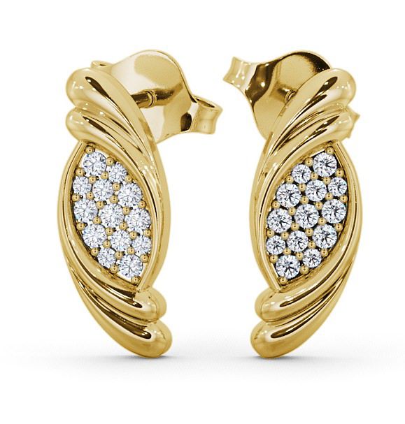 Periton Cluster Earrings Round Diamond ERG37_YG_THUMB2 
