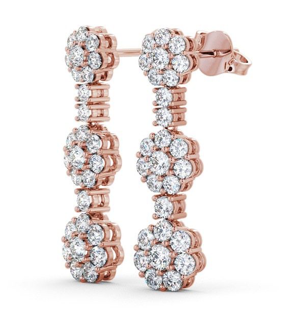 Drop Diamond Cluster Style Earrings 18K Rose Gold ERG39_RG_THUMB1 