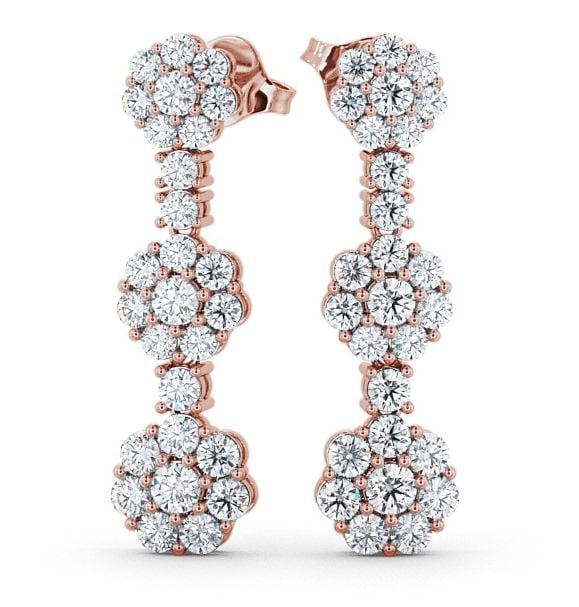 Drop Diamond Cluster Style Earrings 9K Rose Gold ERG39_RG_THUMB2 