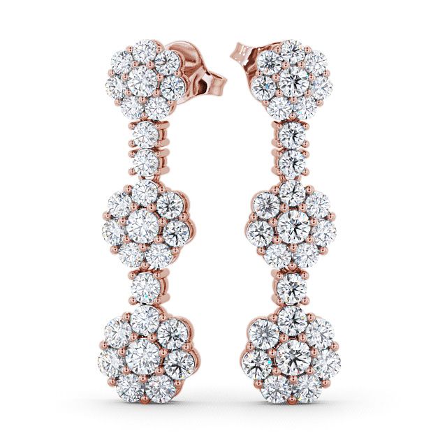 Drop Diamond Earrings 9K Rose Gold - Trelil ERG39_RG_UP