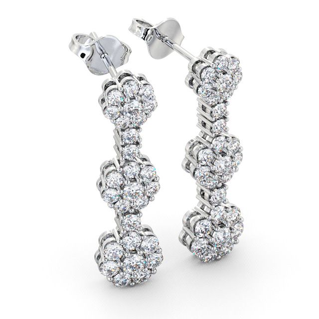 Drop Diamond Earrings 18K White Gold - Trelil | Angelic Diamonds