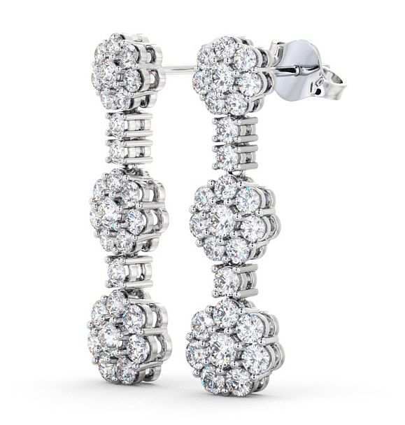Drop Diamond Cluster Style Earrings 18K White Gold ERG39_WG_THUMB1