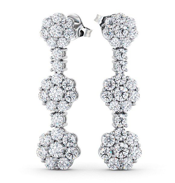 Drop Diamond Cluster Style Earrings 18K White Gold ERG39_WG_THUMB2 