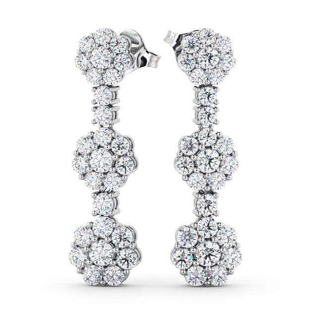 Drop Diamond Earrings 18K White Gold - Trelil ERG39_WG_UP