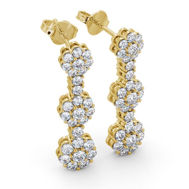 Drop Diamond Earrings 9K Yellow Gold - Trelil ERG39_YG_FLAT