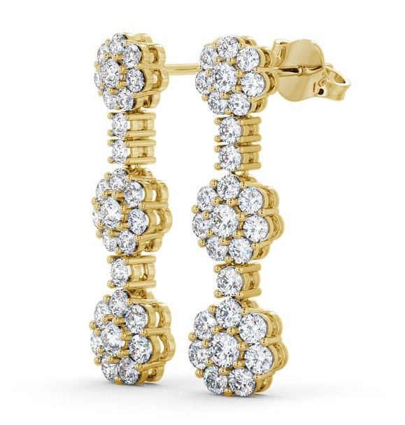 Drop Diamond Cluster Style Earrings 18K Yellow Gold ERG39_YG_THUMB1