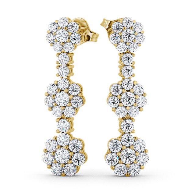 Drop Diamond Earrings 18K Yellow Gold - Trelil ERG39_YG_UP