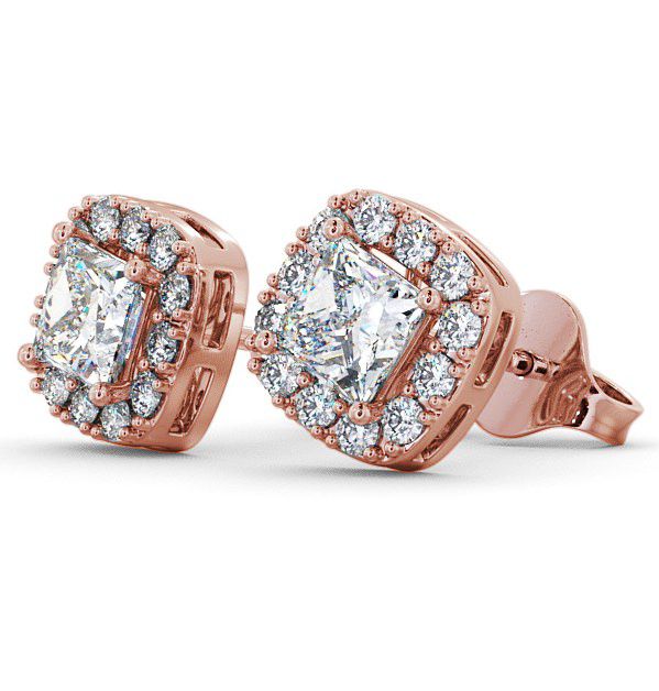  Halo Princess Diamond Earrings 18K Rose Gold - Bethania ERG3_RG_THUMB1 