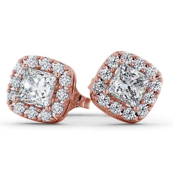  Halo Princess Diamond Earrings 18K Rose Gold - Bethania ERG3_RG_THUMB2 