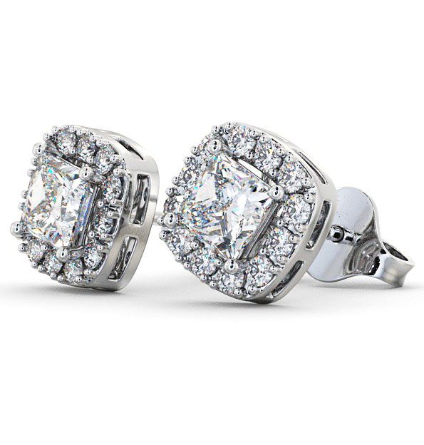  Halo Princess Diamond Earrings 18K White Gold - Bethania ERG3_WG_THUMB1 