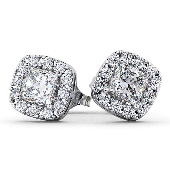 Halo Princess Diamond Earrings 18K White Gold ERG3_WG_THUMB2 