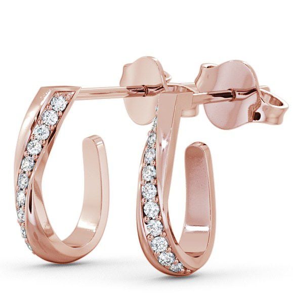 Hoop Round Diamond 0.13ct Earrings 9K Rose Gold - Greta ERG40_RG_THUMB1