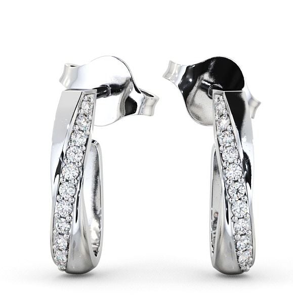  Hoop Round Diamond 0.13ct Earrings 9K White Gold - Greta ERG40_WG_THUMB2 