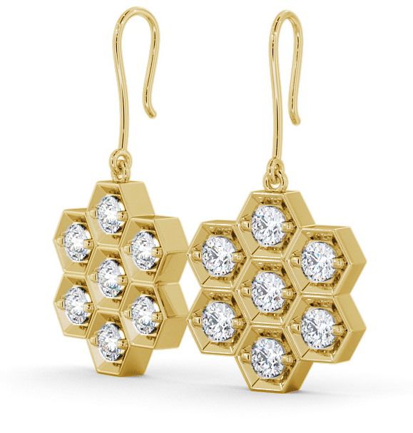 Drop Round Diamond Contemporary Style Earrings 18K Yellow Gold ERG42_YG_THUMB1 