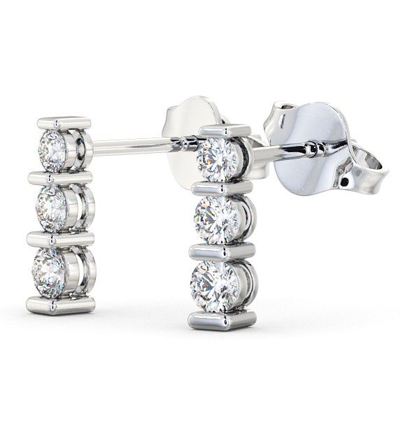 Journey Round Diamond Tension Set Earrings 18K White Gold ERG43_WG_THUMB1 