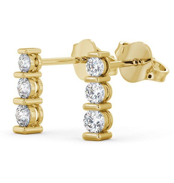 Journey Round Diamond Tension Set Earrings 18K Yellow Gold ERG43_YG_THUMB1
