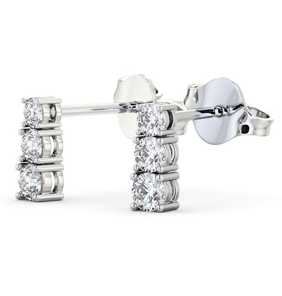 Journey Round Diamond Prong Set Earrings 9K White Gold ERG44_WG_THUMB1