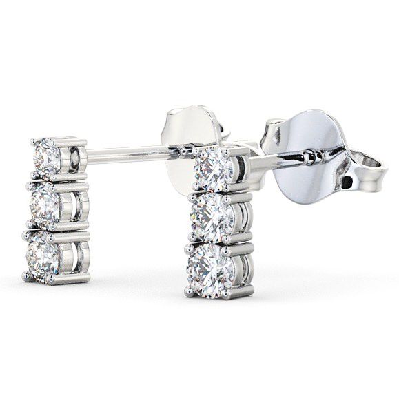 Journey Round Diamond Prong Set Earrings 18K White Gold ERG44_WG_THUMB1