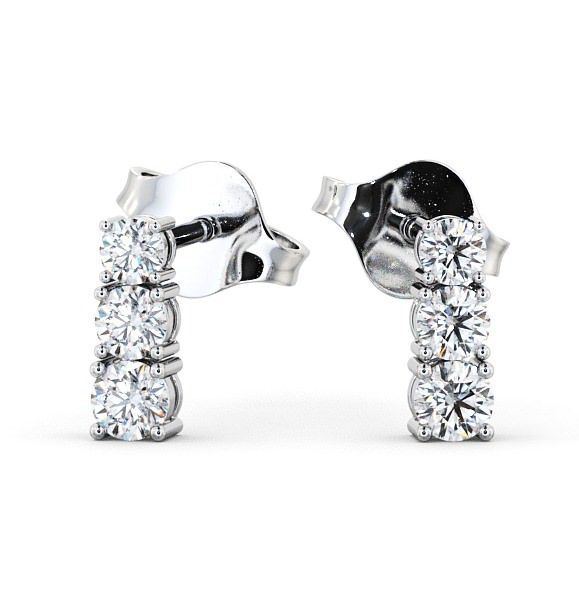 Journey Round Diamond Prong Set Earrings 18K White Gold ERG44_WG_THUMB2 
