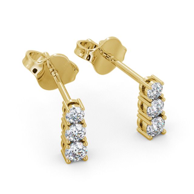 Journey Round Diamond Earrings 9K Yellow Gold - Altham ERG44_YG_FLAT