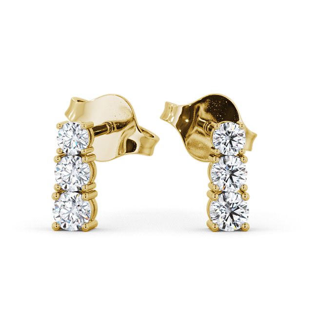 Journey Round Diamond Earrings 9K Yellow Gold - Altham ERG44_YG_UP