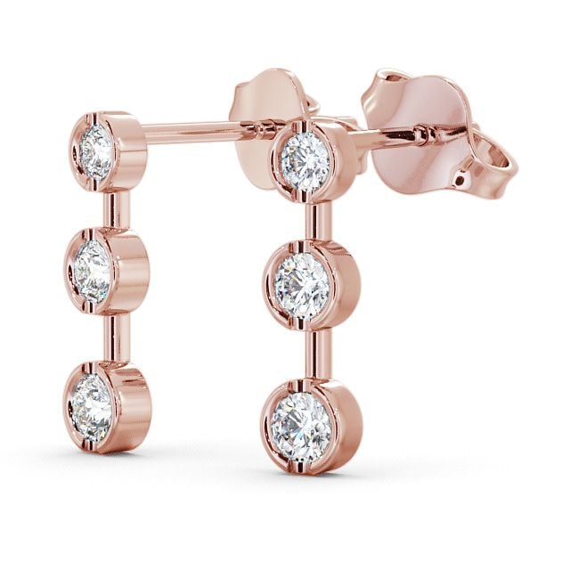 Journey Round Diamond Earrings 9K Rose Gold - Belmont ERG45_RG_SIDE