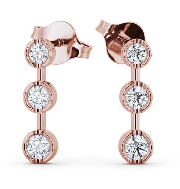  Journey Round Diamond Earrings 18K Rose Gold - Belmont ERG45_RG_THUMB2 