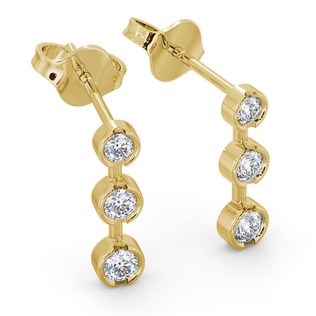 Journey Round Diamond Earrings 9K Yellow Gold - Belmont ERG45_YG_FLAT