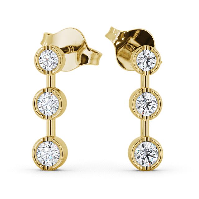 Journey Round Diamond Earrings 9K Yellow Gold - Belmont ERG45_YG_UP