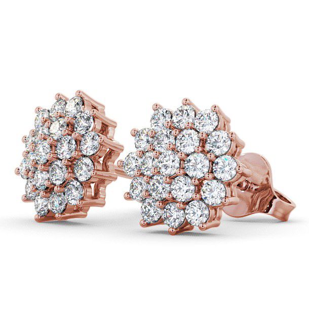 Cluster Round Diamond Glamorous Earrings 18K Rose Gold ERG46_RG_THUMB1 