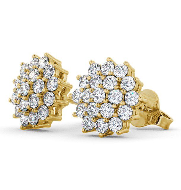 Cluster Round Diamond Glamorous Earrings 9K Yellow Gold ERG46_YG_THUMB1