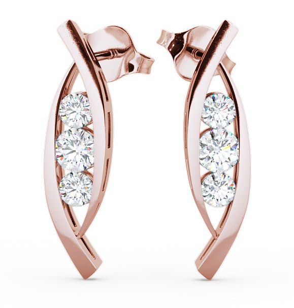  Journey Round Diamond Earrings 9K Rose Gold - Calligarry ERG47_RG_THUMB2 