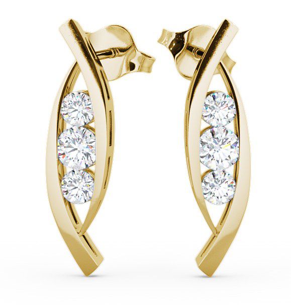  Journey Round Diamond Earrings 18K Yellow Gold - Calligarry ERG47_YG_THUMB2 