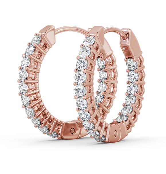 Hoop Round Diamond Front To Back Design Earrings 9K Rose Gold ERG49_RG_THUMB1