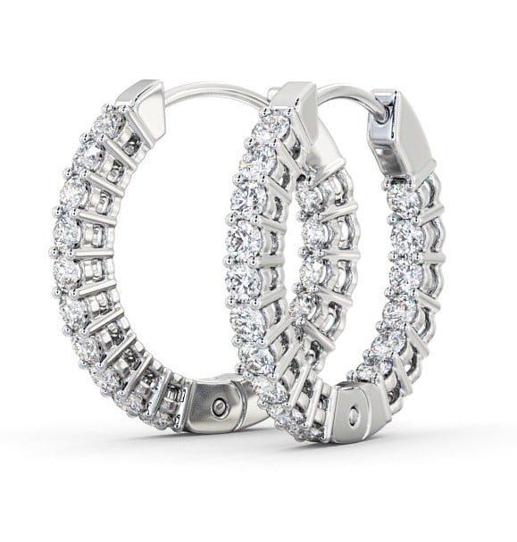 Hoop Round Diamond Front To Back Design Earrings 18K White Gold ERG49_WG_THUMB1